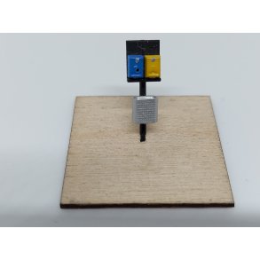 Klippekort stander gul HT  /  bl Privatbane - dobbelt uden lys