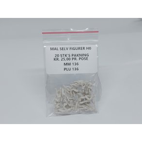 Figurer stende 20 stk's pakning umalet