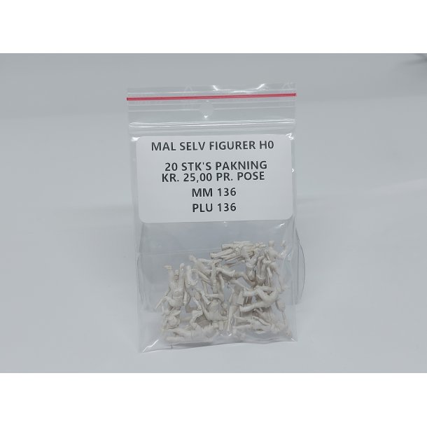 Figurer stende 20 stk's pakning umalet