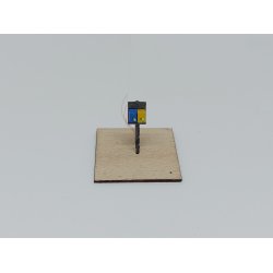 Klippekort stander gul HT / bl Privatbane- dobbelt med lys 