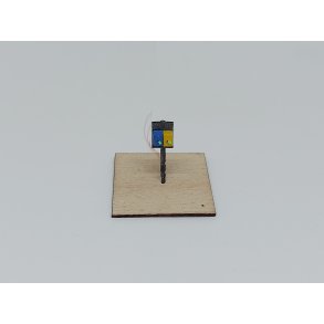 Klippekort stander gul HT / bl Privatbane- dobbelt med lys 