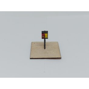 Klippekort stander rd DSB / gul HT - dobbelt med lys