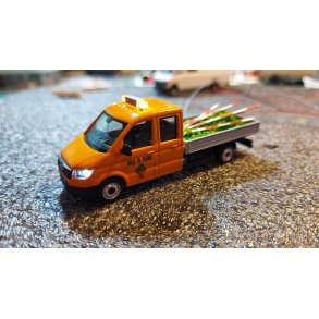 MAN TGE Vej & Park vogn med langt lad , lys & blink